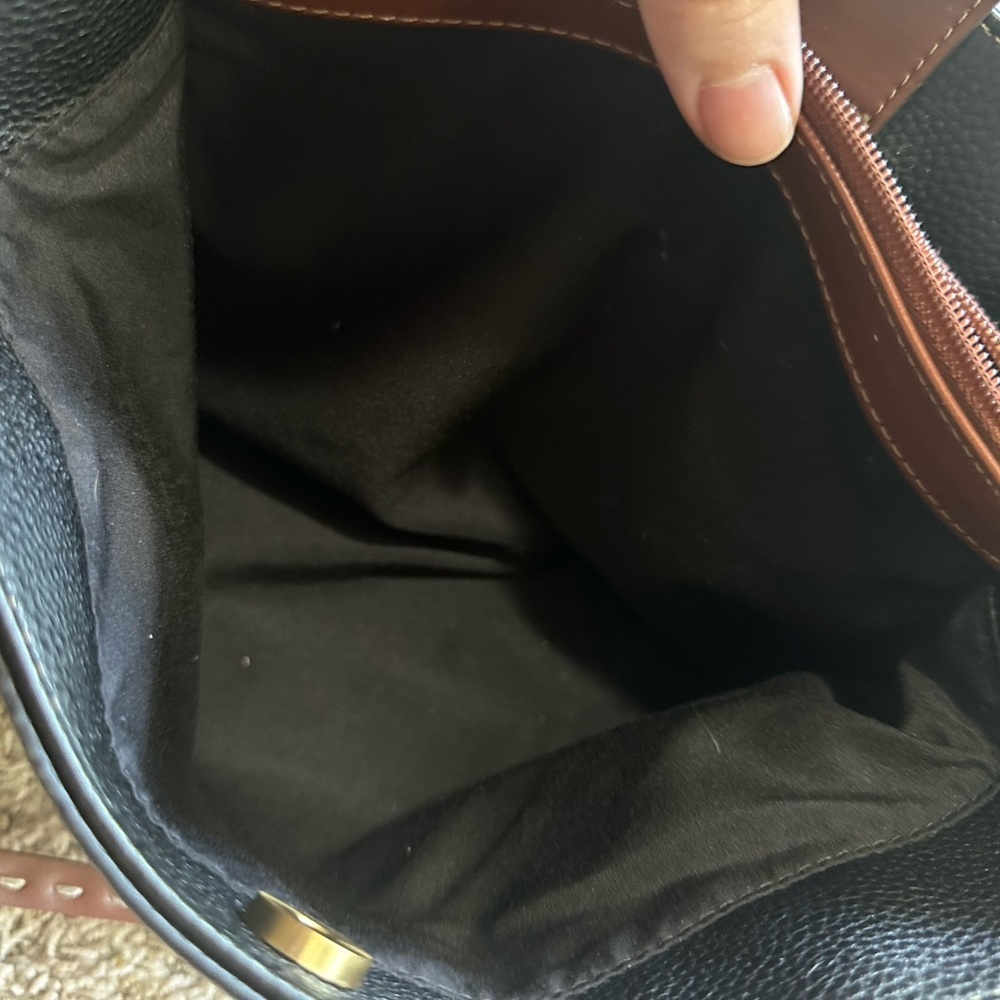 St. John's Bay Black Shoulder Bag with Tan Accents - Picture 14 of 16